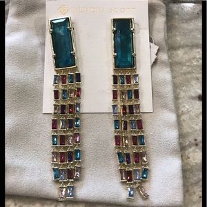 Kendra Scott Gabal Teal and mixed stone earrings